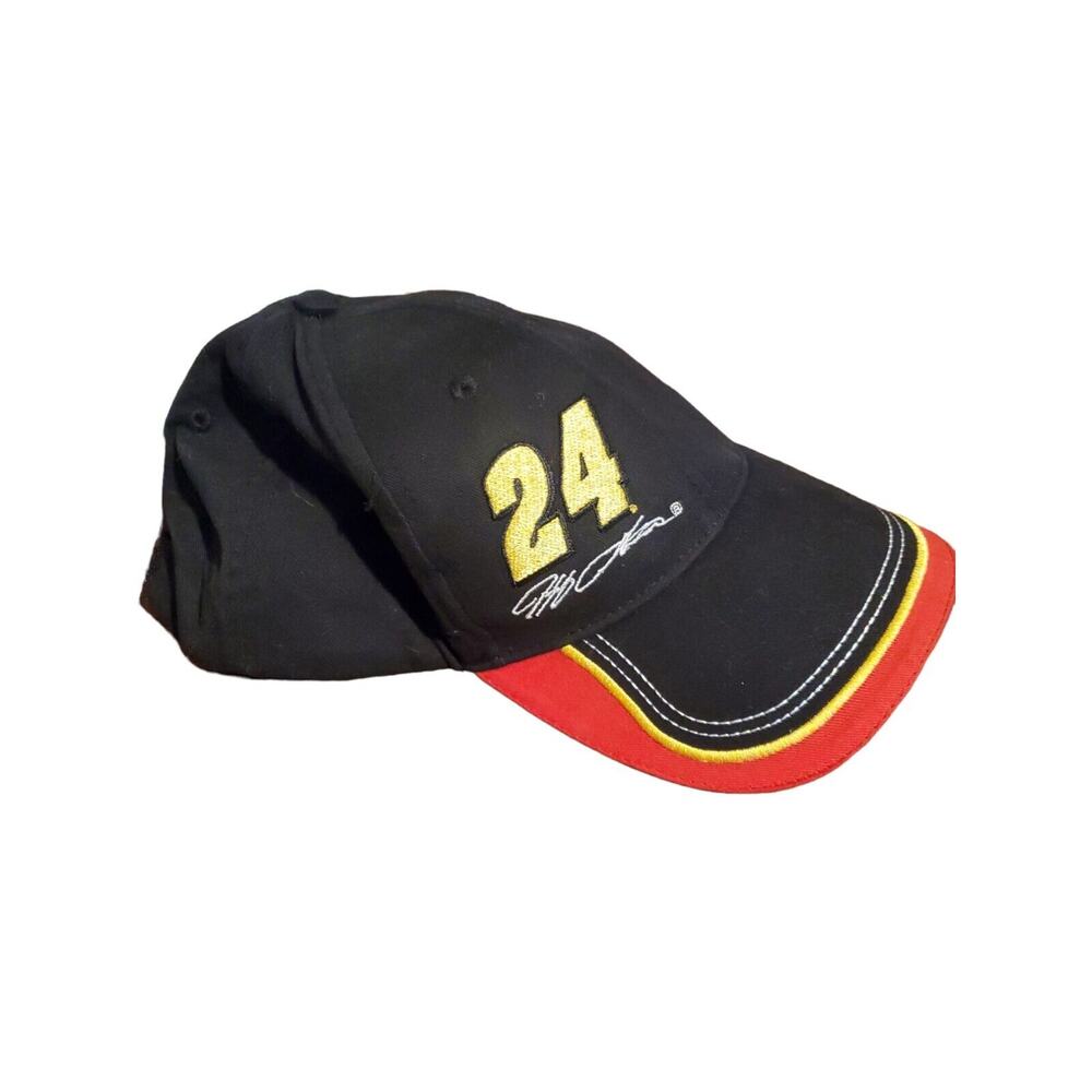 Retro Jeff Gordon #24 Cap Valvoline NASCAR Racing Baseball Hat Black EUC